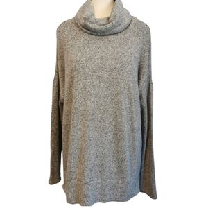 Joseph Ribkoff Cowl Neck Relaxed/Oversized Heathered Grey Tunic Sweater - Sz 8